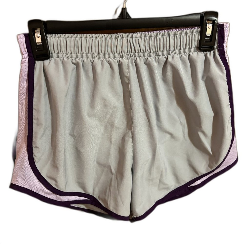 Nike Dri-Fit Athletic Workout Running Shorts, Grey &‎ Purple, Women's Small